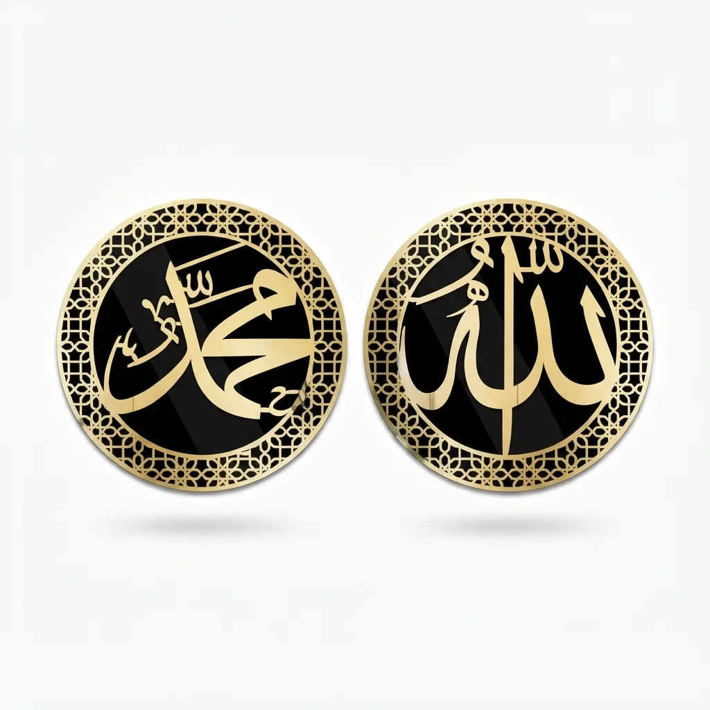 لوحتين «الله» و«محمد» عاكسة